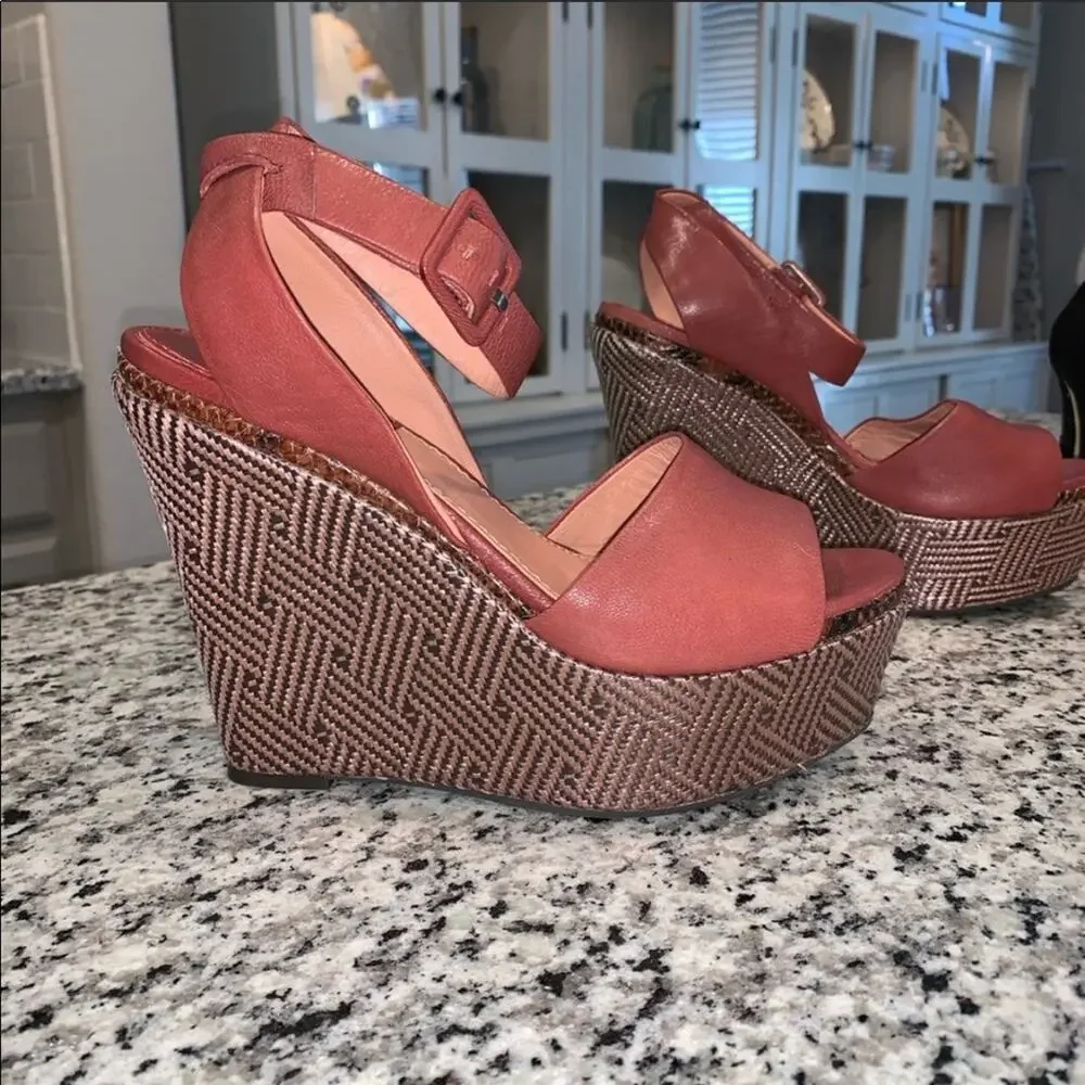Bacio61 Piglio Wedges- Size 7 1/2 - Leather